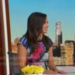 Hanna Battah’s blue floral stripe dress on Good Morning America Hanna Battah’s blue floral stripe dress on Good Morning America