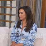 Hanna’s blue floral tassel shirtdress on Good Morning America Hanna’s blue floral tassel shirtdress on Good Morning America
