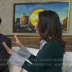 Hanna's green striped layered sweater on Good Morning America Hanna's green striped layered sweater on Good Morning America