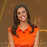 Hanna’s orange pleated-hem shirtdress on Good Morning America Hanna’s orange pleated-hem shirtdress on Good Morning America
