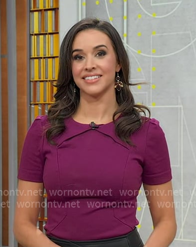 Hanna’s purple short sleeve top on Good Morning America Hanna’s purple short sleeve top on Good Morning America