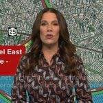 Heather’s black wavy print shirtdress on Good Morning America