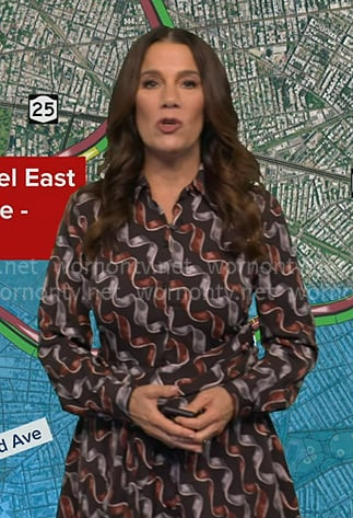 Heather’s black wavy print shirtdress on Good Morning America Heather’s black wavy print shirtdress on Good Morning America