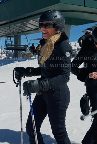 Heather's black zip front ski suit on The Real Housewives of Salt Lake City