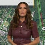 Heather’s burgundy leather mini dress on Good Morning America Heather’s burgundy leather mini dress on Good Morning America