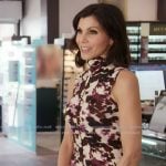 Heather’s floral sleeveless dress on The Real Housewives of Orange County Heather’s floral sleeveless dress on The Real Housewives of Orange County
