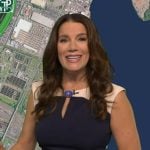 Heather’s navy colorblock keyhole dress on Good Morning America Heather’s navy colorblock keyhole dress on Good Morning America