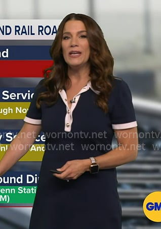 Heather's navy contrast collar polo dress on Good Morning America