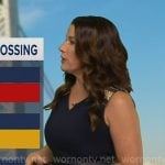 Heather’s navy embellished v-neck dress on Good Morning America Heather’s navy embellished v-neck dress on Good Morning America