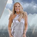 Heather’s silver cut scene dress on The Real Housewives of Salt Lake City Heather’s silver cut scene dress on The Real Housewives of Salt Lake City