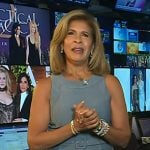 Hoda’s grey belted denim midi dress on Today