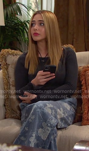 Holly's floral jeans on Days of our Lives