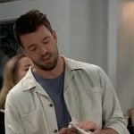 Hudson’s light beige overshirt on General Hospital