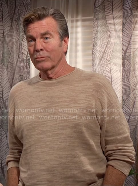 Jack's beige textured sweater on The Young and the Restless