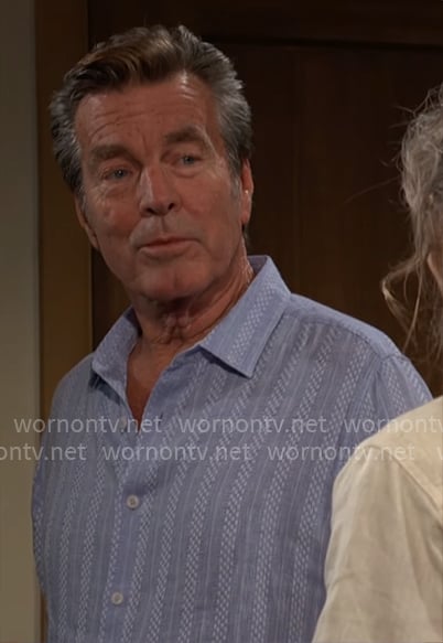 Jack’s blue textured shirt on The Young and the Restless Jack’s blue textured shirt on The Young and the Restless