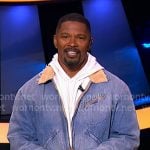 Jamie’s corduroy collar denim zip jacket on Beat Shazam