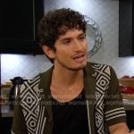Javi’s dark green embroidered shirt on Days of our Lives Javi’s dark green embroidered shirt on Days of our Lives