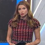 Jen Maxfield's pink houndstooth tweed dress on NBC News Daily
