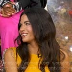 Jenna Dewan’s mustard textured dress on Good Morning America Jenna Dewan’s mustard textured dress on Good Morning America