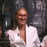 Jenna Lyons’s white asymmetric tie top on Today