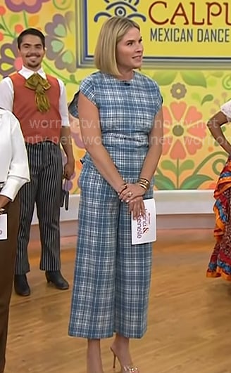 Jenna’s blue plait top and pants on Today Jenna’s blue plait top and pants on Today