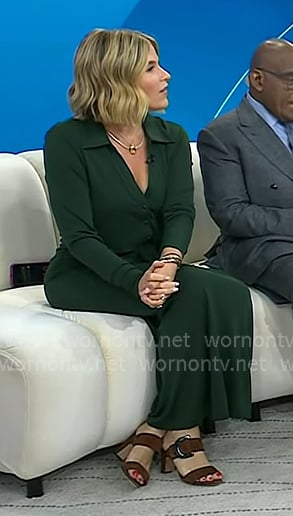 Jenna's brown suede heel sandals on Today