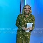 Jenna's green floral tie neck blouse and skirt on Today