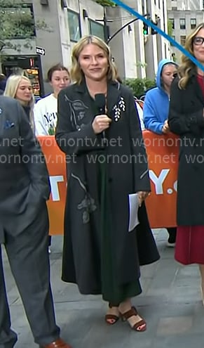 Jenna's grey floral embroidered coat on Today