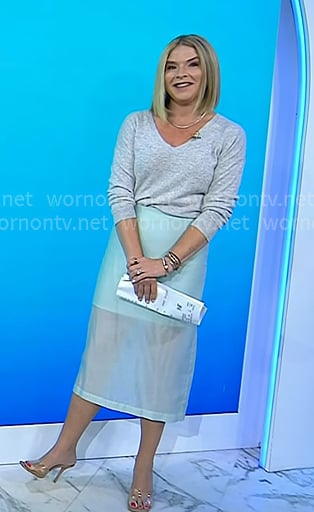 Jenna's mint green sheer pencil skirt on Today