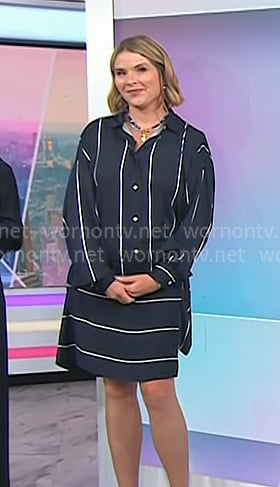 Jenna’s navy striped shirtdress on Today