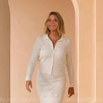 Jenna’s white opening scene cardigan and skirt on Today