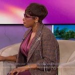 Jennifer’s embellished plaid blazer and dress on The Jennifer Hudson Show Jennifer’s embellished plaid blazer and dress on The Jennifer Hudson Show