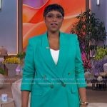 Jennifer's green double breasted blazer on The Jennifer Hudson Show Jennifer's green double breasted blazer on The Jennifer Hudson Show