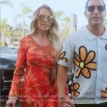 Jennifer’s red floral mesh maxi dress on The Real Housewives of Orange County Jennifer’s red floral mesh maxi dress on The Real Housewives of Orange County