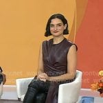Jenny Slate’s burgundy leather dress on Today Jenny Slate’s burgundy leather dress on Today
