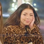 Jen’s leopard fur jacket on The Secret Lives of Mormon Wives