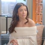 Jen’s white off shoulder sweater on The Secret Lives of Mormon Wives Jen’s white off shoulder sweater on The Secret Lives of Mormon Wives