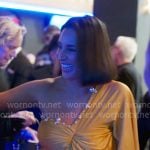 Jessel’s yellow pearl embellished dress on The Real Housewives of New York City Jessel’s yellow pearl embellished dress on The Real Housewives of New York City