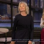 Jessica Lange's navy pinstripe dress on Live with Kelly and Mark Jessica Lange's navy pinstripe dress on Live with Kelly and Mark