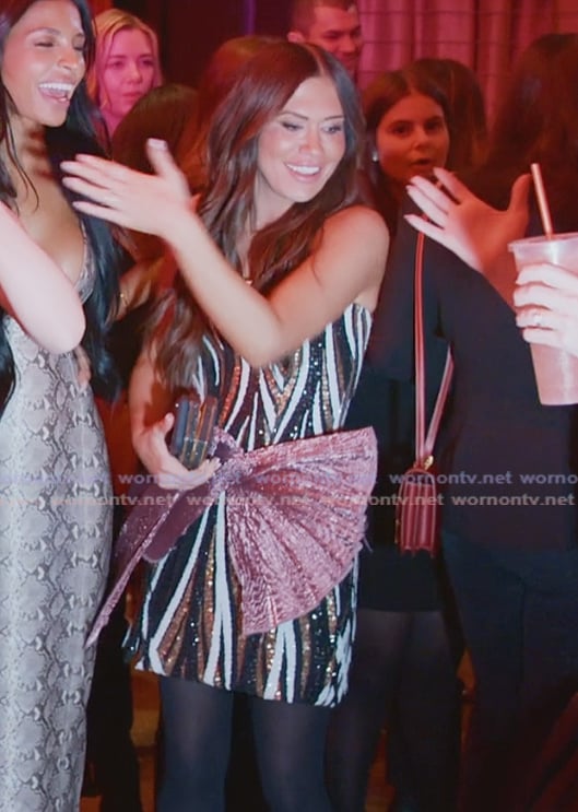 Jessi's sequin bow front mini dress on The Secret Lives of Mormon Wives