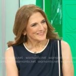 Jill Schlesinger's navy dress with white trims on CBS Mornings Jill Schlesinger's navy dress with white trims on CBS Mornings