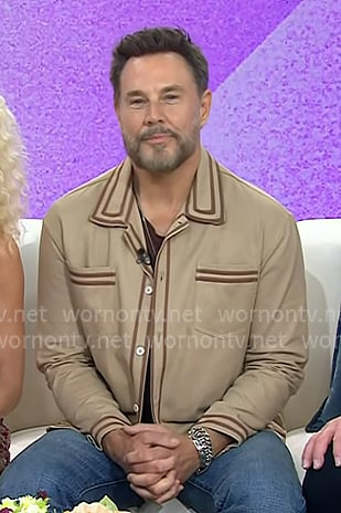 Jimi Westbrook’s beige contrast trim jacket on Today
