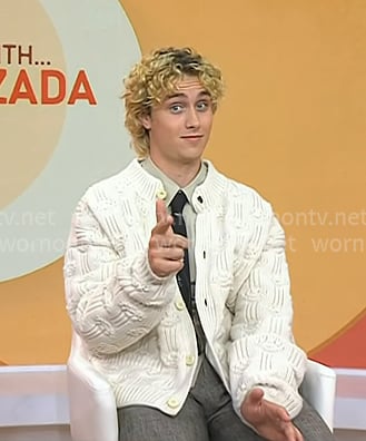 Joseph Zada’s white knit cardigan on Today Joseph Zada’s white knit cardigan on Today