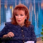 Joy’s navy tweed jacket on The View Joy’s navy tweed jacket on The View