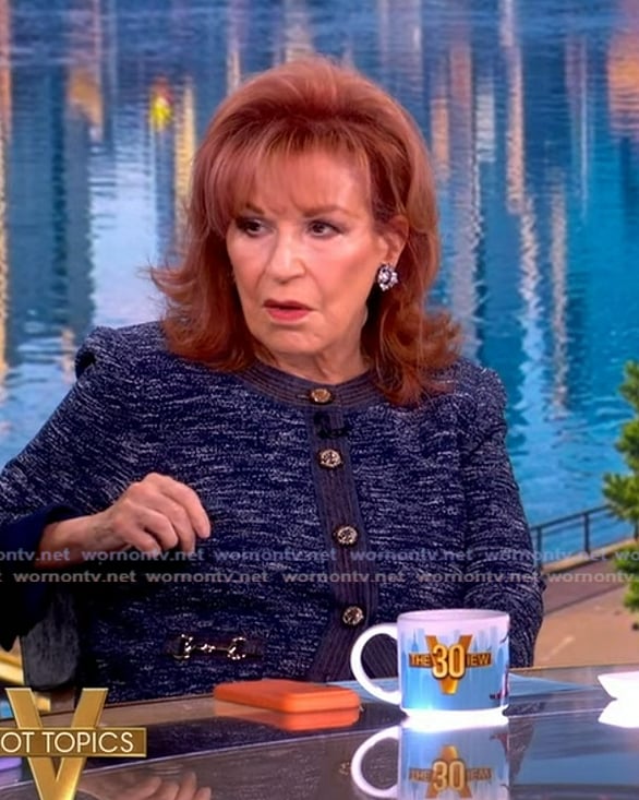 Joy’s navy tweed jacket on The View