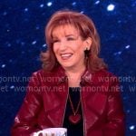 Joy’s red leather jacket on The View Joy’s red leather jacket on The View