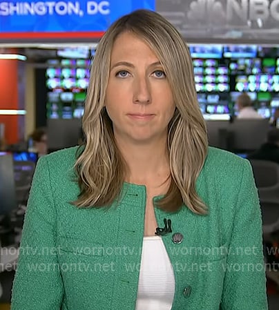 Julia Ainsley's green tweed jacket on NBC News Daily