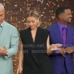 Julianne Hough’s black sleeveless blazer and fringed skirt on Good Morning America
