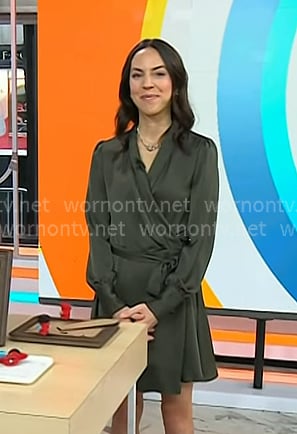 Julie Ricevuto’s olive green wrap dress on Today