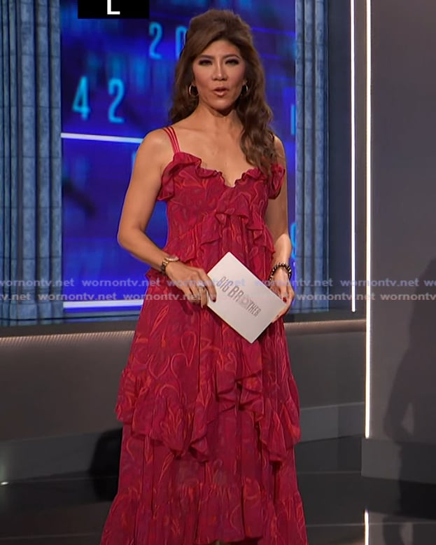 Julie’s pink ruffled dress on Big Brother Julie’s pink ruffled dress on Big Brother